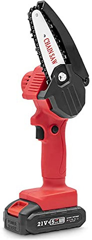 Mini Motosierra eléctrica inalámbrica, Sierra Recargable de Mano con luz LED y empuñadura Delgada, Sierra eléctrica pequeña portátil para Cortar Ramas de árboles de jardín