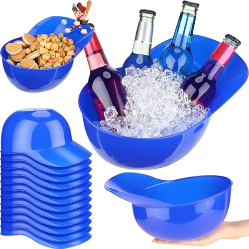 Tanlade 12 Pack 72 oz Large Baseball Helmet Ice Cream Bowls Baseball Helmet Cups Baseball Snack Dessert Helmet Bowls for Birthday Serving Popcorn Chip Sundae Party Favor(Blue), DIA-TANLADE-153