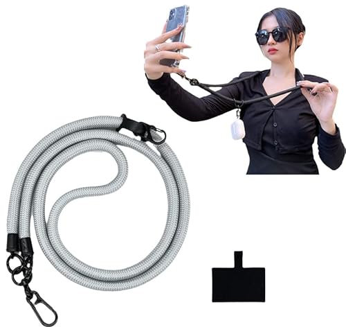 Georcep Thick Rope Cell Phone Lanyard Spacer, Universal Crossbody Patch Phone Lanyards, Phone Necklace Cell Phone Lanyard Neck (S)