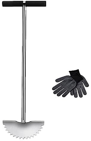 Stronrive Herramienta para bordear césped - césped Manual,Recortadora Plataforma pie Extra Ancha, cojín, Bordes dentados para Recortar Bordes parterres jardín, aceras