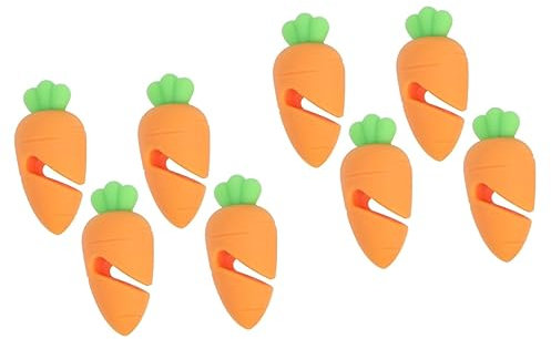 BESTonZON 8pcs Saucepan Lid Organizer Carrot Design Kitchen Tool for Spill Control Pot Cover Lifter Safe Comfortable Handling