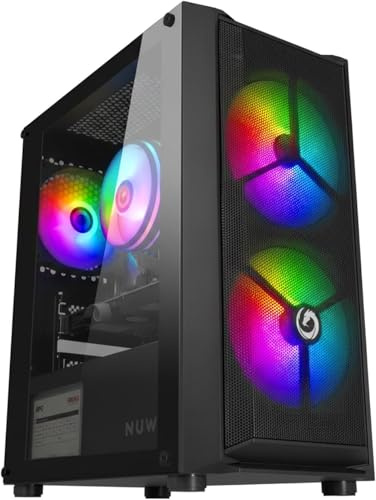 Nuwo PC Gaming Fisso Preassemblato | Core i5 fino a 3.8GHz | RX 5500 8GB GDDR5 | 16GB RAM, SSD 1TB | Windows 11 Pro Preinstallato, WiFi USB Incluso, Pronto all'Uso | Boss Battle