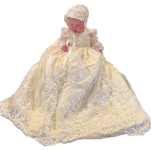 A full pearl dress for baby girl baptism dress 3Mos