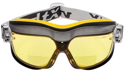 voltX GT DEFENDER Bifokale Belüftet Schutzbrill (GELB +2,5 Dioptrie) | UKCA & CE EN166FT zertifiziert, gelbe Polycarbonat-Linse, UV400 Anti-Beschlag-Schutz, inklusive Mikrofaser-Tragetasche