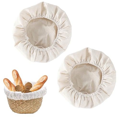 2 Pieces Bread Proofing Basket Cloth Liner, 9 Inch Round Bannetons Covers, Home Baking Dough Sourdough Basket Cloth/3289