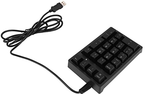Yctze Tastierino Numerico Meccanico a 21 Tasti con Interruttore Blu, Connessione USB Cablata, LED a Colori, Tastierino Numerico Portatile Ed Ergonomico K21 per Computer Portatile