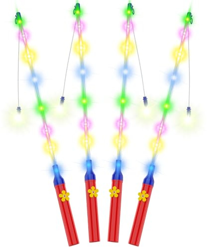 WD&CD 4 STÜCK Laternenstab LED Laternenstab Elektronischer mit 8 Led für St Martin Halloween Zauberstäbe Party Kostümpartys