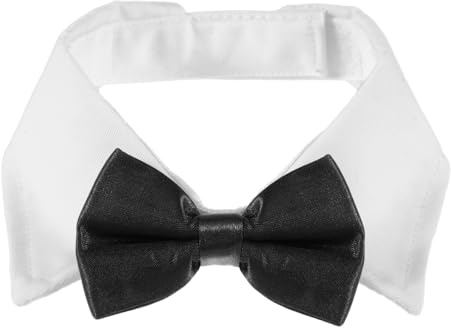 Hund Fliege Hochzeit verstellbar Baumwolle – Katzenfliege Schleife für Haustiere Party Geburtstag Accessoire Schwarz Weiß