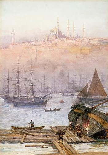 SERENDIPITP Kunstdruck Leinwand Wandkunst Bild Druck Kunst Gemälde Das Goldene Horn von William Lionel Wyllie Leinwand Wandkunst poster für Wanddekoration 60x90cm