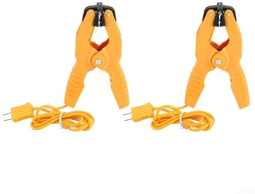 2Pcs Industrial Pipe Clamp, Thermocouple K-Type Temperature Sensor Probe HT-05-40°F to 392°F 1.8 Jaw Opening for HVAC Plumbing Measurement