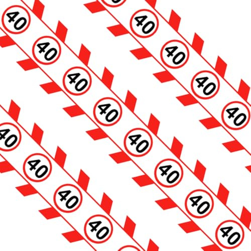 40 Geburtstag Deko,Absperrband 40 Geburtstag,7.5cmx30m Absperrband Verkehrszeichen rot/weiß,40 Geburtstag Männer,Absperrband Geburtstagsdeko für 40 Geburtstag Männer oder Frauen
