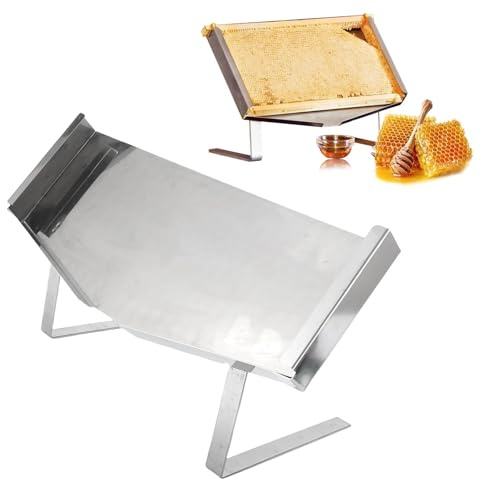 BAOFUYA Edelstahl Bienenzucht Bienenstöcke Unklappende Halter, Wabenrahmen Display Ständer Verstellbarer Honig Unklapphalter für Bienenzuchtrestaurants Bäckereien Bäckereien