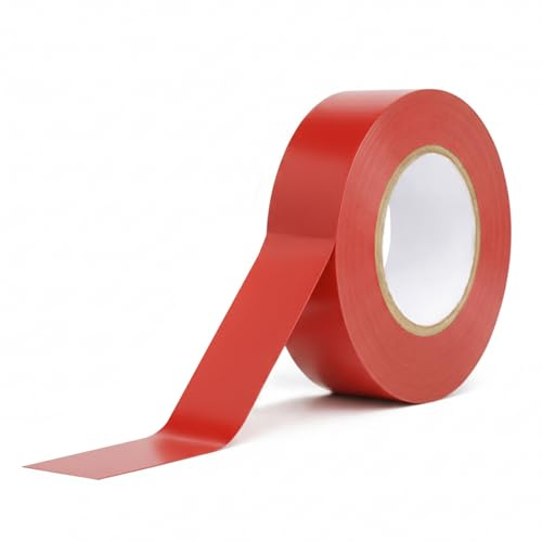 WINSOME Electrical Tape Pack of 1 | 20m X 19mm Waterproof Insulation Tape for Electric Wires & Cables | Strong & Sticky Electrician’s Tape for Preventing Short Circuits (Red)