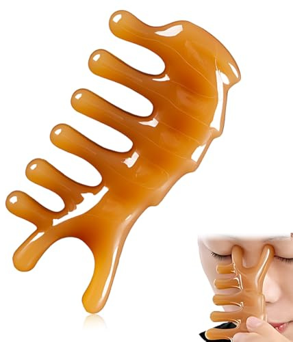 UYVPAER Massagekamm Mit Breitem Zahn | Mehrzweck Gua Sha Kamm | Kopfmassagegerät | Kopfhaut Massagebürste | Gesicht Massagegerät | Kopfhaut Kopf Nacken Lymphmassage Selbstpflege Für Männer Und