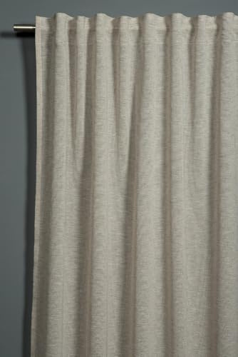 Sehlbach Tenda pronta per l'uso con fettuccia, Effetto lino, Beige, 140 x 175 cm, Coprenti, Traslucide, Combinazioni versatili, Certificato Oeko-Tex, Facile da applicare