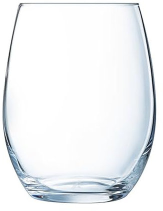 Arcoroc Vina, Juego de 6 Vasos de Vidrio, 440ml, Apilables, Resistentes, Aptos para Lavavajillas y Microondas