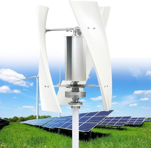 Generador de energía eólica, Nerador Turbina Eólica Vertical, Cargador 3 Cuchillas,Modo Enseñanza Potencia Molino De Viento para terraza, marina, autocaravana, chalet, barco(16000W,24V)
