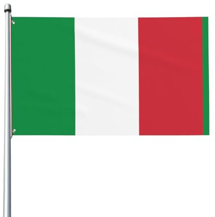Bandera italiana. Bandera de jardín al aire libre de 3 x 5 pies, pancarta de poliéster con impresión vívida, fácil de colgar para patio, fiesta, camping