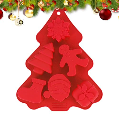 Bomefoi Feiertags Silikonformen | Wiederverwendbare Antihaft Backform Für Einfache Entnahme - Formen Für Weihnachtskerzen,für Kuchen, Seife, Süßigkeiten, Kekse, Lebensmittel, Handwerk, Fondant,