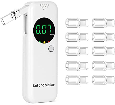 Portable Ketosis Meter - High Accuracy Breath Ketosis Tester, Pain-Free Ketone Analyzer with 10 Washable Mouthpieces | Achieve Keto Goals