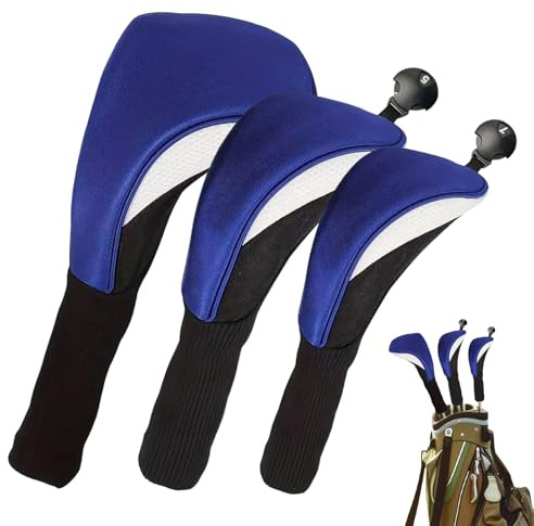 Housses De Driver pour Les Clubs De Golf - 3 Pièces Étui De Protection en Maille | Housse De Driver De Golf avec Un Col Long,pour Hommes et Femmes Amateurs de Sport et Practice