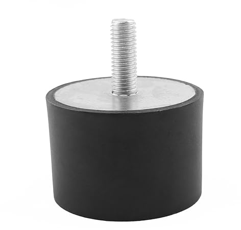 SMI-Gummipuffer AG Außengewinde M10 Gummi-Metall-Puffer Schwingungsdämpfer vibrationsdämpfend Silentblock – D50xH20, Gewindelänge 28 mm, Naturkautschuk 55 Shore, für Maschinenbau (14 STK)