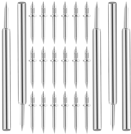 ABOOFAN Clou Double Pointe pour Plinthe en Fer Galvanisé Argenté avec Prise Sécurisée et Résistance la Rouille, pour Usage Professionnel et Bricolage, Livré avec Outil à Manchon