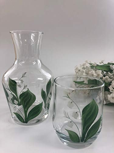 Rossvar Hand Painted Lily of the Valley Carafe Set
