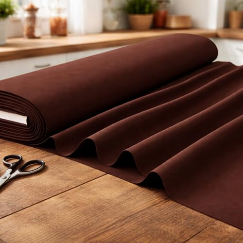 Stoff Meterware Braun 160 cm Baumwolle Linon – Uni einfarbig, schadstoffgeprüft, pflegeleicht, waschbar bis 30 °C, ca. 130 g/m², 1 Meter Baumwollstoff, hergestellt in Europa
