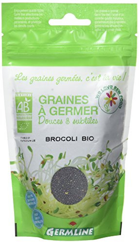 GERM'LINE - Graines à Germer Brocoli Rave Bio | Saveur Intense & Notes Piquantes | Riche en Protéines & Fibres | Facile à Cultiver | Sachet 150g | Fabrication Française