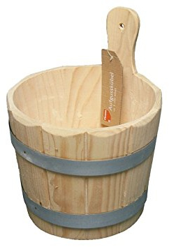 Sauna Kübel für Aufguss 5 Liter - Holzkübel inkl. Nässeschutz - Saunabottich