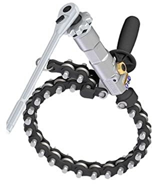 RIDGID 42878 Modelo 238-P Cortatubos de desagües cloacales accionado por destornillador eléctrico, Cortador de tubos de cadena de 203 mm