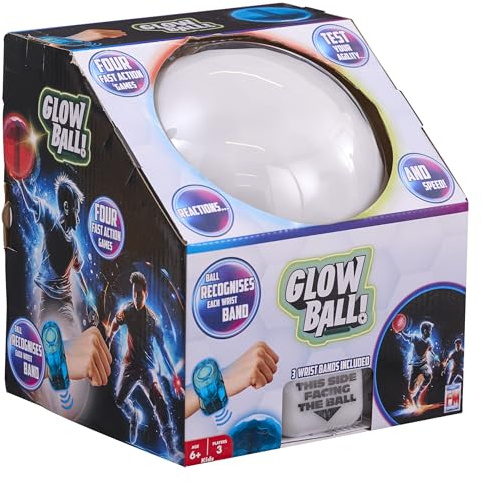 Glow Ball – Farbwechselnder weicher Ball mit 3 interaktiven Armbändern, 4 schnelle Action-Spiele in 1, tadellos für Wettbewerbsspiele im Innen- und Außenbereich