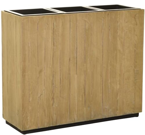VIVANNO Pflanzkübel aus Recyclingholz - Raumteiler & Sichtschutz in Antik Braun, Wetterfest und Frostsicher 75 x 90 x 32 cm