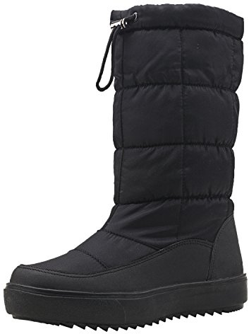 Shenji Bottes hiver femme haute Bottes de neige à fermeture éclair latérale H7624 Noir 37