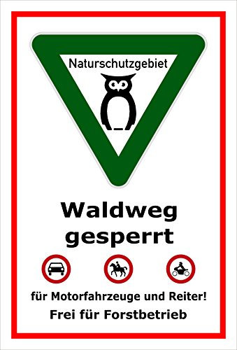 Melis-Folienwerkstatt Schild Naturschutzgebiet Waldweg - 60x40cm - Bohrlöcher - 3mm Hartschaum – 20 VAR S00359-037-B