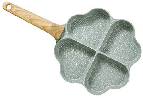 Luxshiny Pancake Bratpfanne Herzform Pfanne Formen Augenpfanne Spiegelei- Pfanne 4 Vertiefungen Crepepfanne Antihaftbeschichtete Küche Pfanne