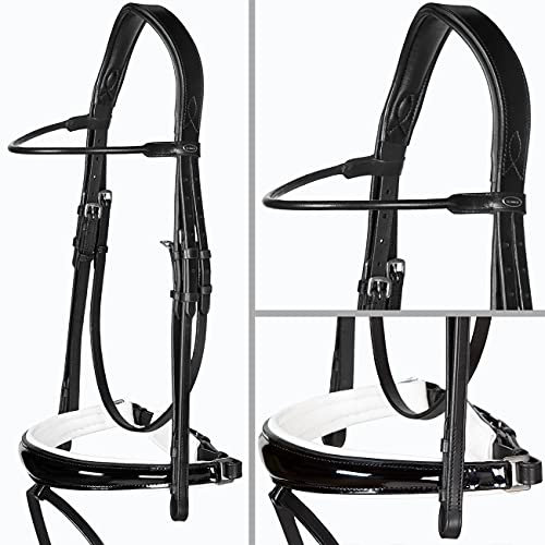 Heinick-Reitsport Trense anatomisch Performance Weiß Lack konisches RH Zaumhaken ~ Vollblut ~ Auswahl (Loop)
