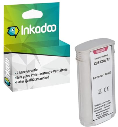 Inkadoo Tinte f r HP C9372A / 72 Magenta Kompatibel DesignJet T 1100 24 Inch DesignJet T 1200 PS DesignJet T 610 24 Inch Tintenpatrone, Druckerpatrone, Patronen, Druckertinte