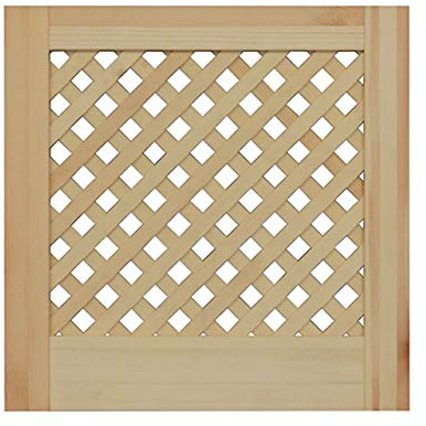 ben+camilla.com Gittertür 39,5 x 39,4 cm | Hochwertige Kiefer Massivholztüren - unbehandelt für Schrank- & Möbelbau oder Heizungsverkleidung