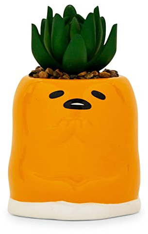 Sanrio Gudetama Meditation 3-Inch Mini Planter With Artificial Succulent