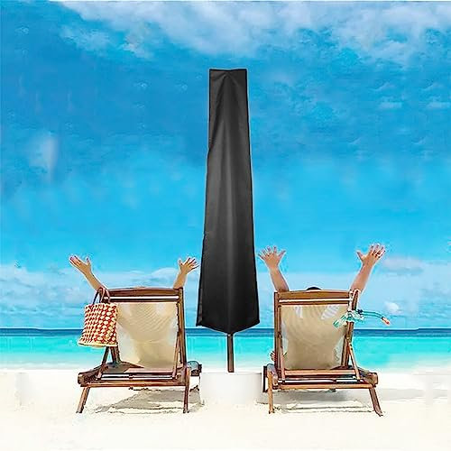 Funda Protectora De Parasol, Funda Para Sombrilla Impermeable, Cobertura Para Sombrillas Jardín Resistente Al Viento, Anti-, Tela Oxford Resistente Para 2 A 4.0m Parasol Negro ( Tamaño : 190x30/50cm )