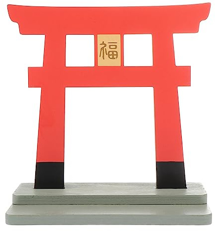 Warmhm Japanisches Torii-Tor Mini-Torii-Tor Japanischer Shinto-Altar Miniatur-Schrein Aus Holz Japanisches Aquarium Brücke Landschaftsornament Feengarten-Dekoration Orange