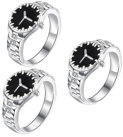 Holibanna 3st Herrenringe Uhr Für Männer Fingerringuhr Für Herren Herrenuhren Fingerringe Ansehen Fingerringuhr Für Damen Uhren Für Männer Silberne Ringuhr Liebhaber Persönlichkeit Schmuck