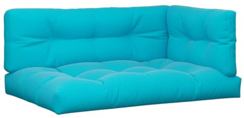 vidaXL Palettenkissen 3-TLG., Sitzkissen UV-Beständig Wasserfest, Palettenpolster Kissen für Gartenmöbel, Palettensofa Polster, Türkis Stoff
