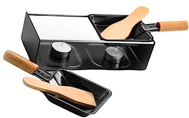 Cabilock 1 Satz Mini Herd Raclette-Käse Antihaft-Grillplatte Mini-Grillplatte Backform schokoladenfondue Bratpfanne Käseschmelzpfanne Kerze Backgeschirr Backutensilien Schmelztiegel Bambus