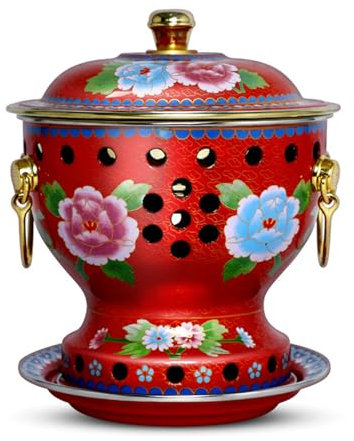 OYWEHECE Hot Pot Durable Cloisonné Single Enamel Pot Small Hot Pot Meal Alcohol Pot Household Single Oil Hot Pot Pure Copper Pot Chafing Dish,Z