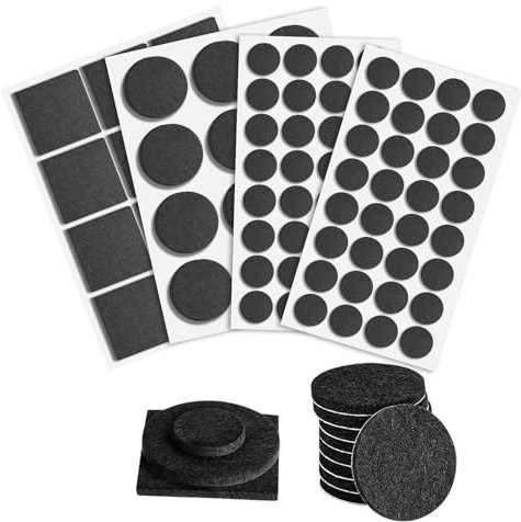 88 Pcs Floor Protectors for Furniture Legs, 5mm Thick Felt Pads for Furniture Feet,Chair Leg Pads of 3 Sizes,Self Adhesive Felt Pads for Furniture, Sofas,Chairs,Tables (Black)