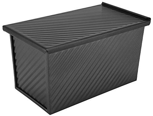 Lybunair Moule à pain en acier au carbone, plaque de cuisson antiadhésive avec couvercle pour toasts, gâteaux et desserts