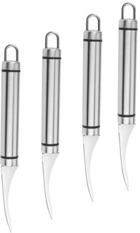 Amosfun 4pezzi Strumento per Gamberetti in Acciaio Inossidabile Pratico per Rimozione della Lenza Pulizia dei Gamberetti Semplice Strumento per Pelare i